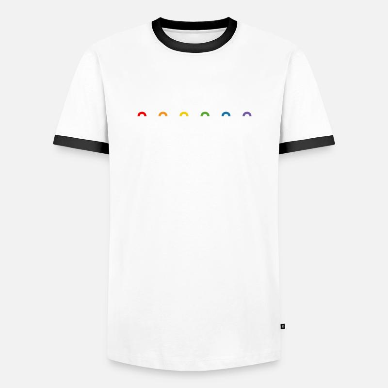 🌈❤️Regenbogen rainbow🏳️‍🌈 - Männer Kontrast-T-Shirt - Weiß/Schwarz