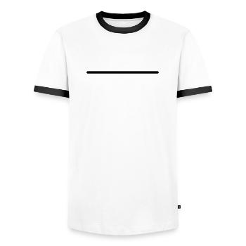 Stroke Highlight Brush Swing Line Line Straight - Men's Ringer Shirt - white/black - Front - AI Model Female 172 light (172cm) & AI Model Male 178 dark (178cm)
