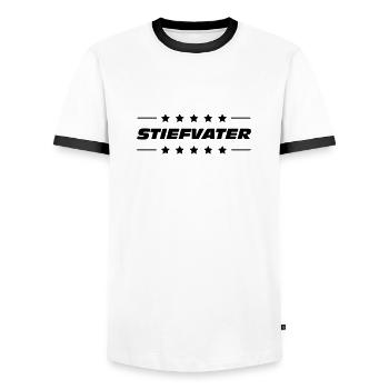 Stiefvater Vatertag Vati Papa Vater Kind - T-shirt contrasté Homme - blanc/noir - Devant - AI Model Female 172 light (172cm) & AI Model Male 178 dark (178cm)