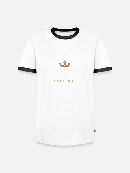 Knapp Original Familienlogo - Männer Kontrast-T-Shirt - Weiß/Schwarz