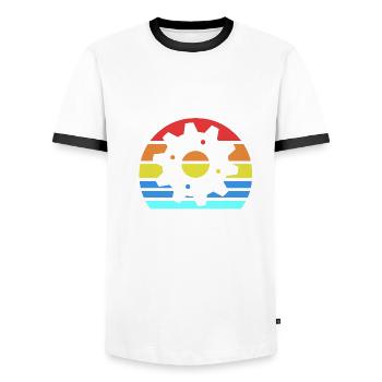 Ingénieur Civil Constructeur Génie Mécanique Mathématiques - T-shirt contrasté Homme - blanc/noir - Devant - AI Model Female 172 light (172cm) & AI Model Male 178 dark (178cm)