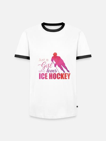 Eishockey - Männer Kontrast-T-Shirt - Weiß/Schwarz