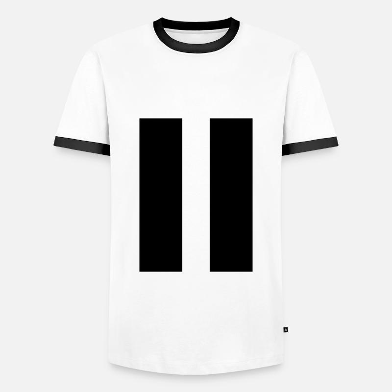 Pause - Men's Ringer Shirt - white/black