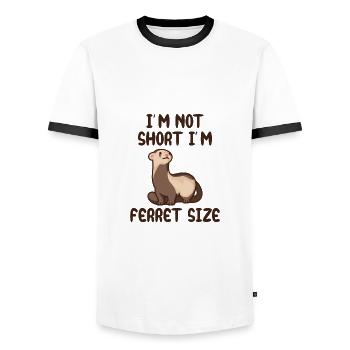 I’m not short, I’m ferret size - T-shirt contrasté Homme - blanc/noir - Devant - AI Model Female 172 light (172cm) & AI Model Male 178 dark (178cm)