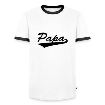 Papa - Männer Kontrast-T-Shirt - Weiß/Schwarz - Vorne - AI Model Female 172 light (172cm) & AI Model Male 178 dark (178cm)