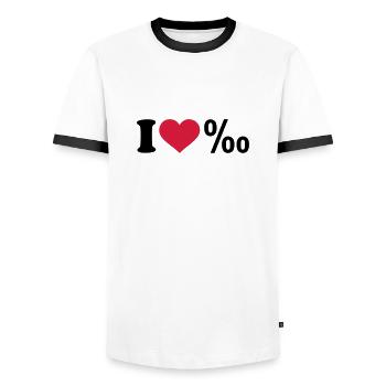 I love Alcohol - Men's Ringer Shirt - white/black - Front - AI Model Female 172 light (172cm) & AI Model Male 178 dark (178cm)