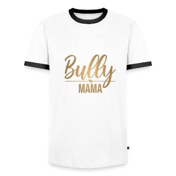 Frenchie French Bulldog Bully Mama - schwarz - Männer Kontrast-T-Shirt - Weiß/Schwarz - Vorne - AI Model Female 172 light (172cm) & AI Model Male 178 dark (178cm)