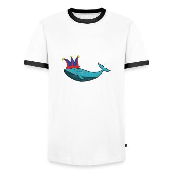Karneval Karnewal Wal Fasching Lustig Wortspiel - Männer Kontrast-T-Shirt - Weiß/Schwarz - Vorne - AI Model Female 172 light (172cm) & AI Model Male 178 dark (178cm)