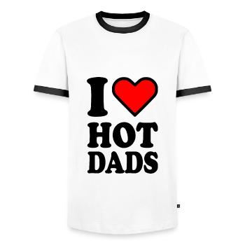 I love hot dads - T-shirt contrasté Homme - blanc/noir - Devant - AI Model Female 172 light (172cm) & AI Model Male 178 dark (178cm)