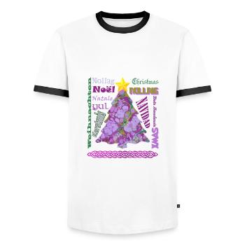 weihnachten mehrsprachig e 230 - Männer Kontrast-T-Shirt - Weiß/Schwarz - Vorne - AI Model Female 172 light (172cm) & AI Model Male 178 dark (178cm)