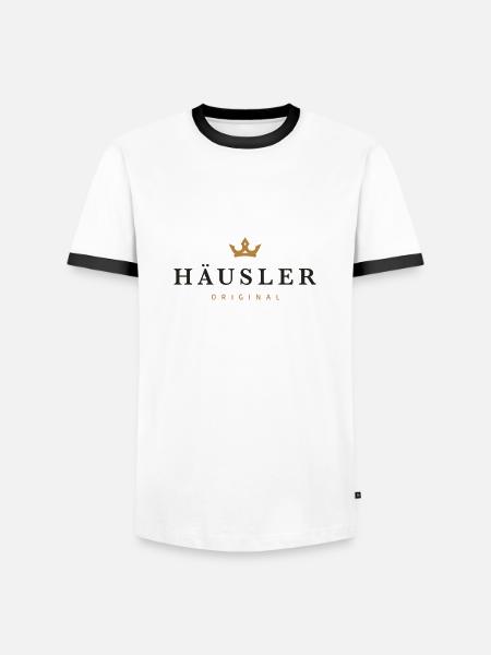 Häusler Original Family Logo - Men's Ringer Shirt - white/black