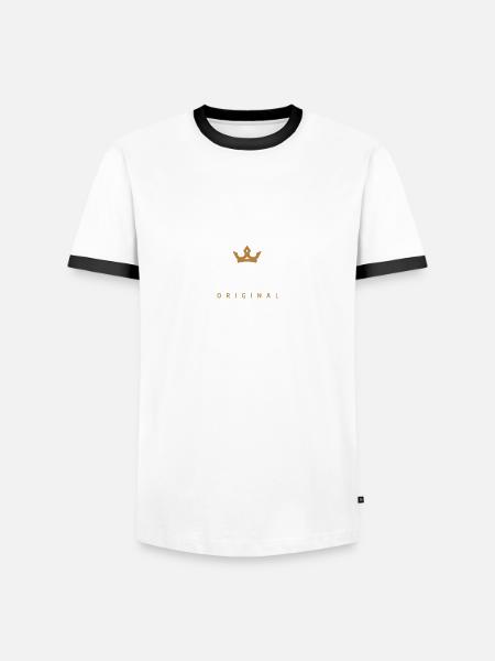 Hermanns Original Familienlogo - Männer Kontrast-T-Shirt - Weiß/Schwarz
