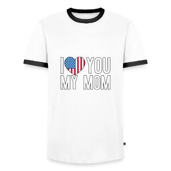 I love you my mom - Mother Day - Männer Kontrast-T-Shirt - Weiß/Schwarz - Vorne - AI Model Female 172 light (172cm) & AI Model Male 178 dark (178cm)