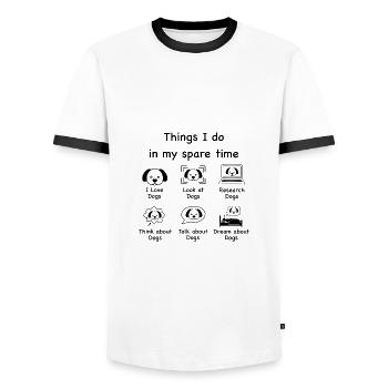 Dog lovers(black) - Men's Ringer Shirt - white/black - Front - AI Model Female 172 light (172cm) & AI Model Male 178 dark (178cm)
