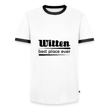 Witten - Stadt best place ever - Männer Kontrast-T-Shirt - Weiß/Schwarz - Vorne - AI Model Female 172 light (172cm) & AI Model Male 178 dark (178cm)