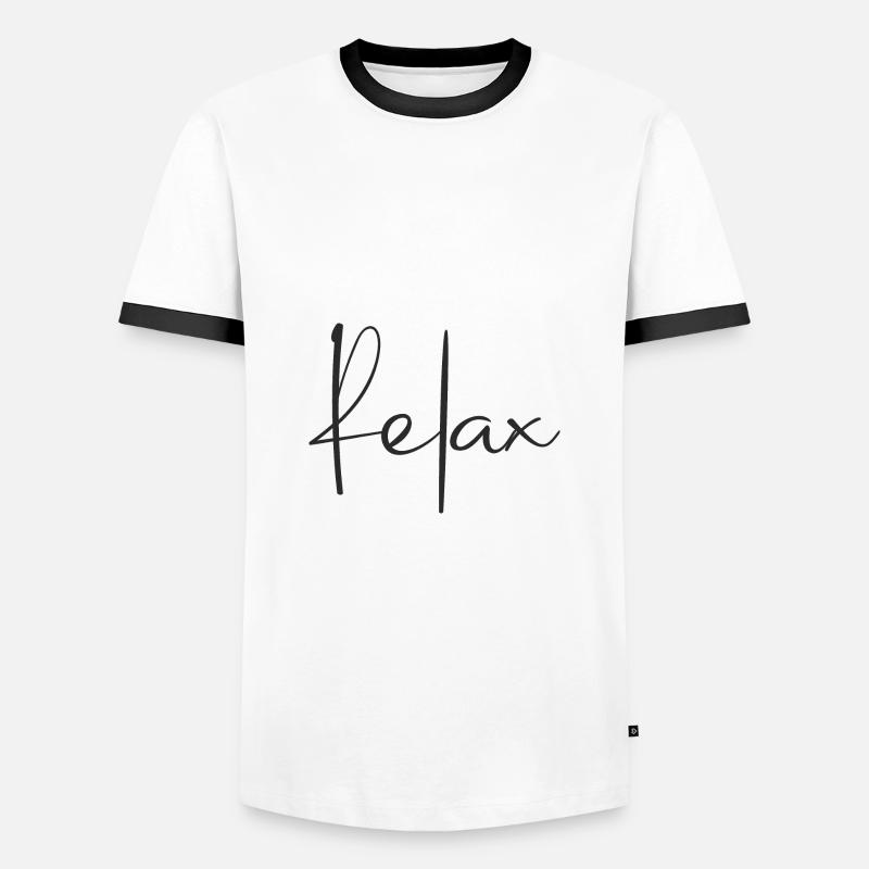 Relax statement - Men's Ringer Shirt - white/black