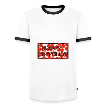 20. 20 YEARS. 20TH ANNIVERSARY. BIRTHDAY 20 YEARS. - Men's Ringer Shirt - white/black - Front - AI Model Female 172 light (172cm) & AI Model Male 178 dark (178cm)