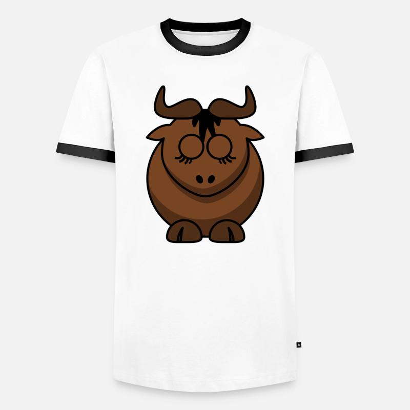 Conception du visage Braunbock - T-shirt contrasté Homme - blanc/noir