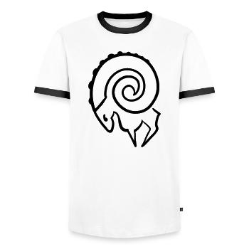 Aries - Men's Ringer Shirt - white/black - Front - AI Model Female 172 light (172cm) & AI Model Male 178 dark (178cm)
