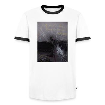 „were“wolf Attacke - „war“ Atacke, Estaca de Bares - Männer Kontrast-T-Shirt - Weiß/Schwarz - Vorne - AI Model Female 172 light (172cm) & AI Model Male 178 dark (178cm)