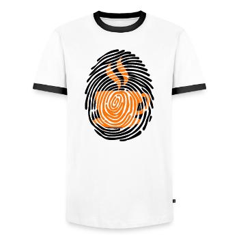 Buveurs de café caféinés Amateurs de café - T-shirt contrasté Homme - blanc/noir - Devant - AI Model Female 172 light (172cm) & AI Model Male 178 dark (178cm)