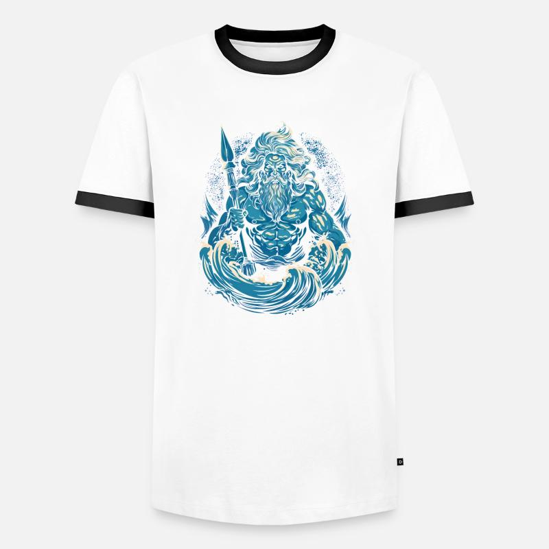 Poseidon - Maglietta Contrast da uomo - bianco/nero