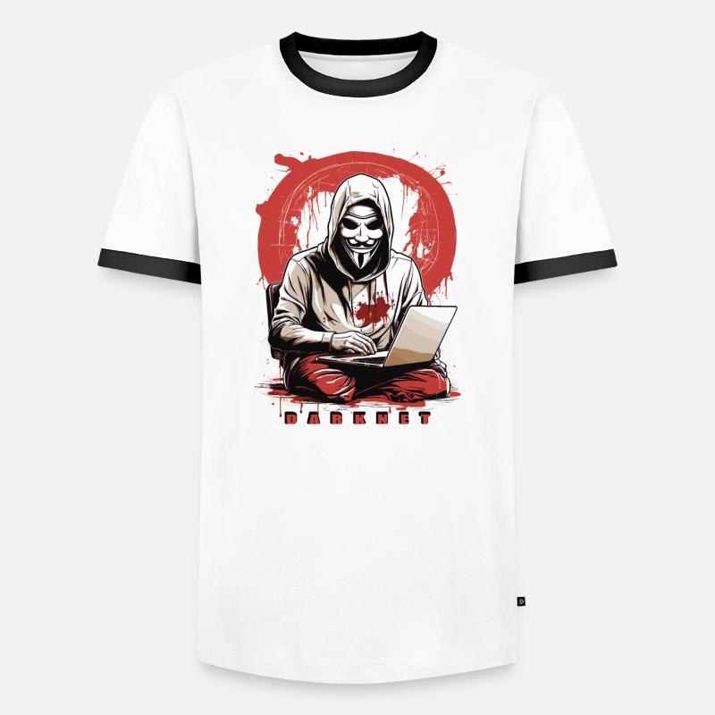 Anonymous Hacker - Men's Ringer Shirt - white/black