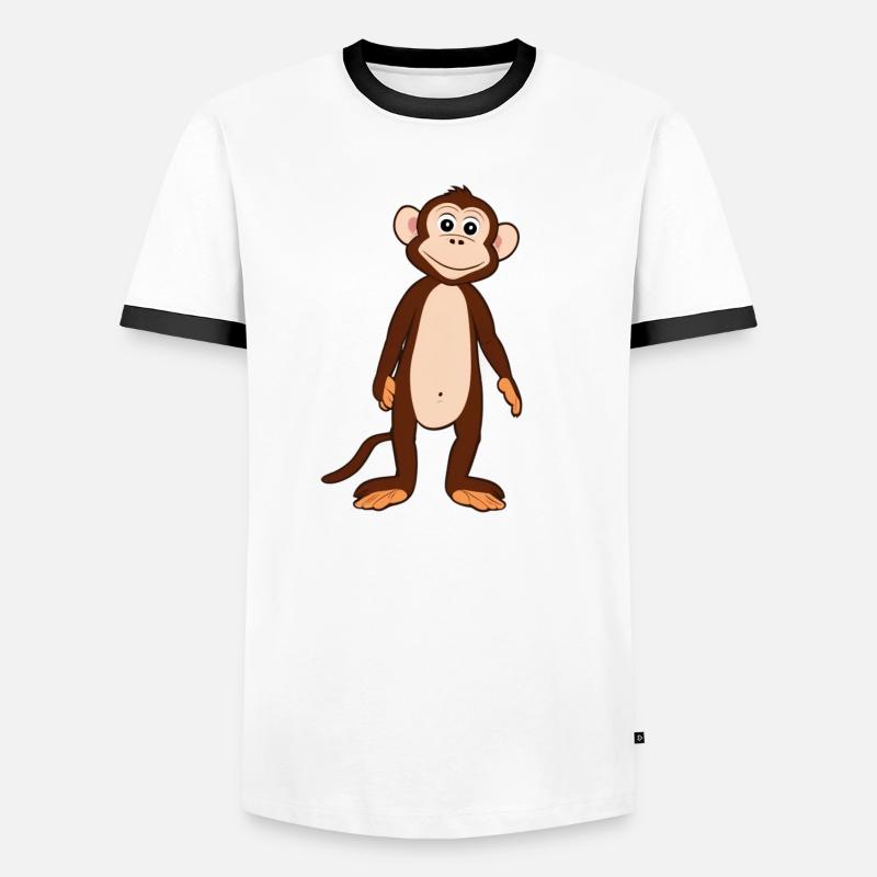 Affe - Männer Kontrast-T-Shirt - Weiß/Schwarz