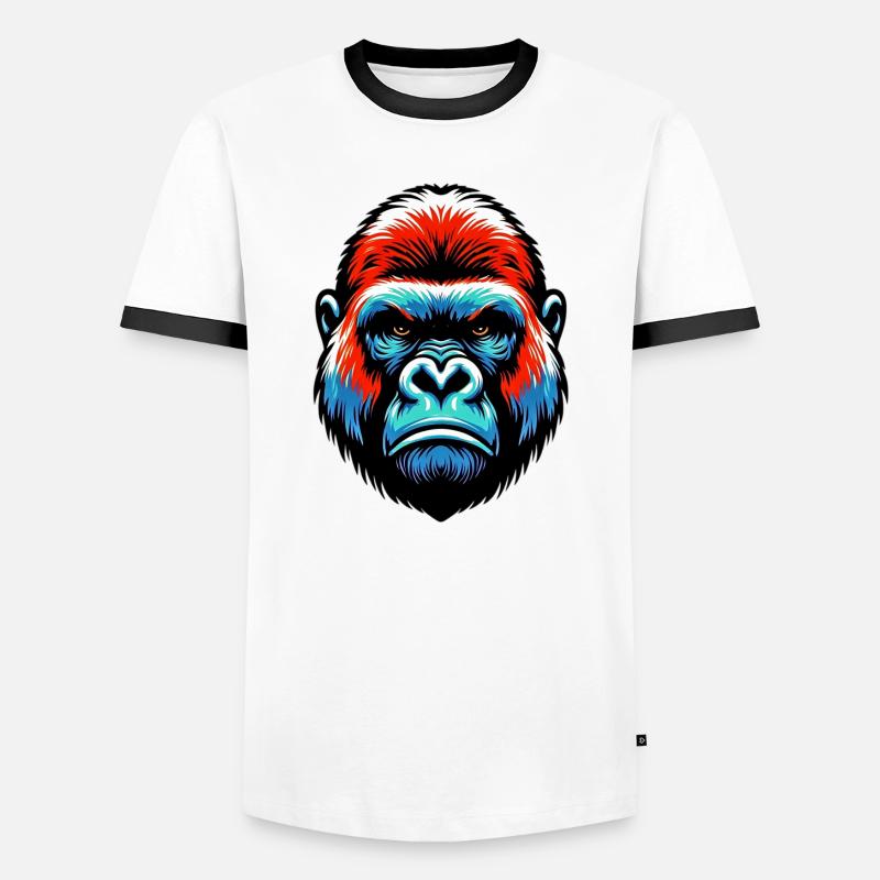 Gorilla - Men's Ringer Shirt - white/black