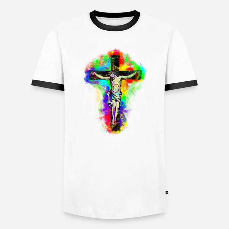 Croce di Gesù Cristo - Maglietta Contrast da uomo - bianco/nero
