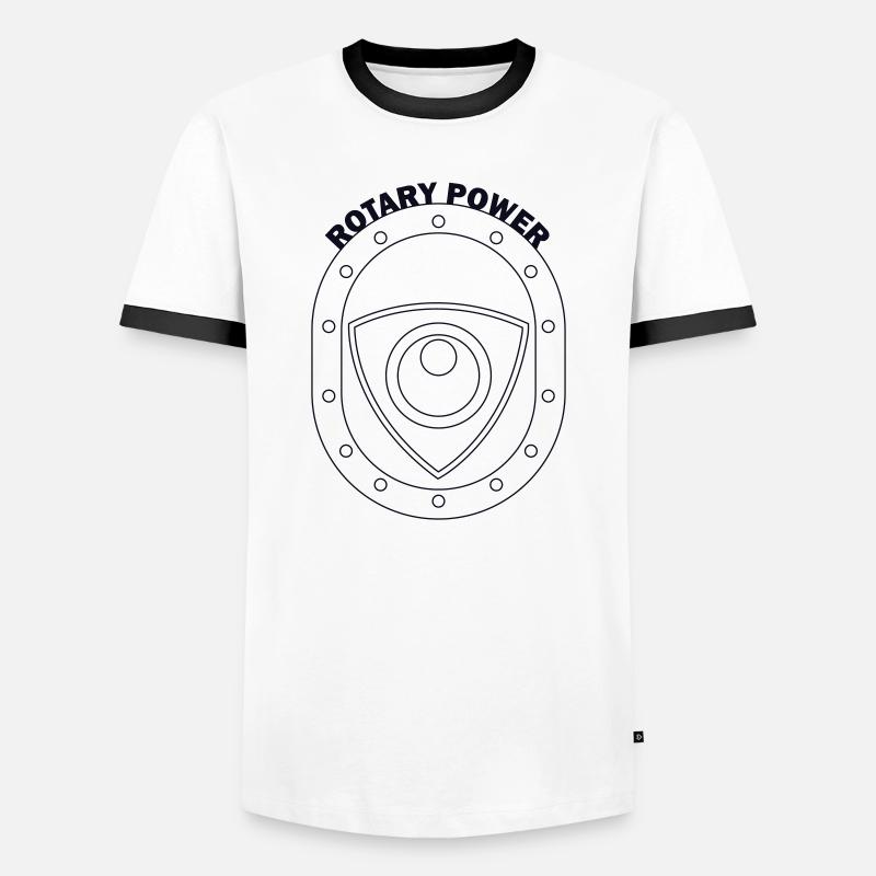 Rotary Power Shield Emblem - Men's Ringer Shirt - white/black