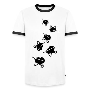 Schubkarre Symbol - Männer Kontrast-T-Shirt - Weiß/Schwarz - Vorne - AI Model Female 172 light (172cm) & AI Model Male 178 dark (178cm)