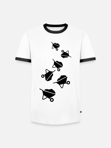 Schubkarre Symbol - Männer Kontrast-T-Shirt - Weiß/Schwarz