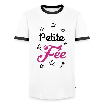 Fée / Fille / Princesse / Reine / Naissance / Bébé - Men's Ringer Shirt - white/black - Front - AI Model Female 172 light (172cm) & AI Model Male 178 dark (178cm)