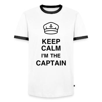 Seemann / Boot / Seebär / Segelboot - Männer Kontrast-T-Shirt - Weiß/Schwarz - Vorne - AI Model Female 172 light (172cm) & AI Model Male 178 dark (178cm)