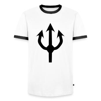 dreizack - Männer Kontrast-T-Shirt - Weiß/Schwarz - Vorne - AI Model Female 172 light (172cm) & AI Model Male 178 dark (178cm)