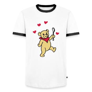 Teddy Baby - Männer Kontrast-T-Shirt - Weiß/Schwarz - Vorne - AI Model Female 172 light (172cm) & AI Model Male 178 dark (178cm)