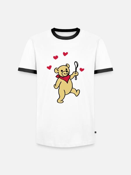 Teddy Baby - Men's Ringer Shirt - white/black