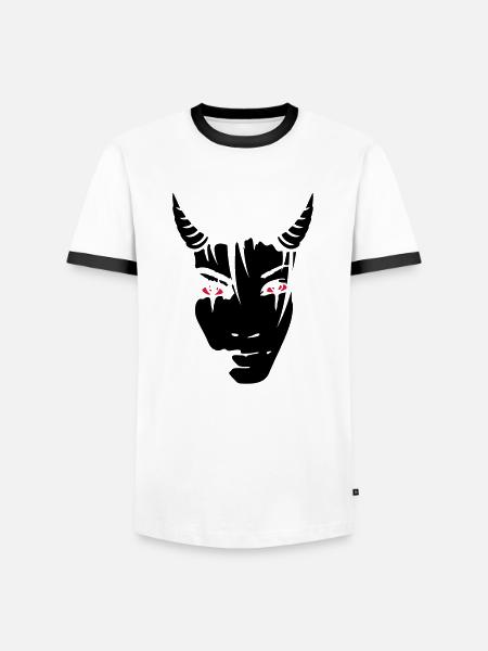 Devil girl - Männer Kontrast-T-Shirt - Weiß/Schwarz