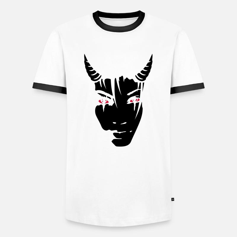 Devil girl - Men's Ringer Shirt - white/black