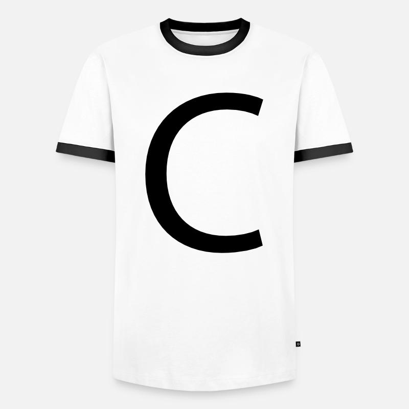 Letter C - Men's Ringer Shirt - white/black