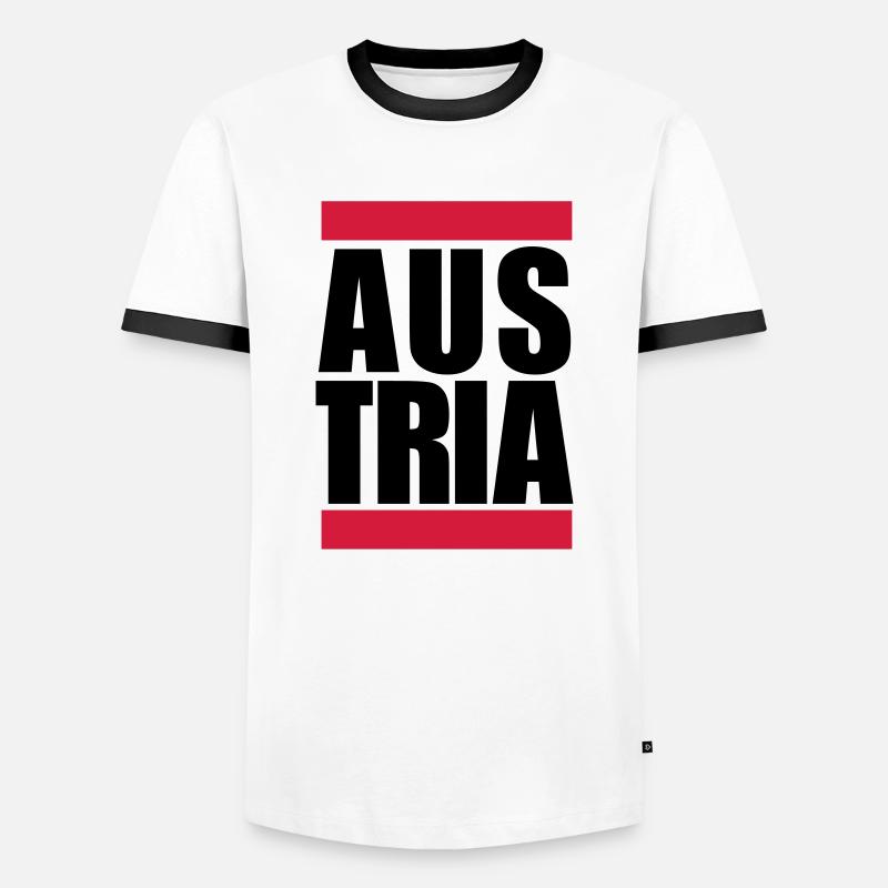 Austria Logo Design - Männer Kontrast-T-Shirt - Weiß/Schwarz