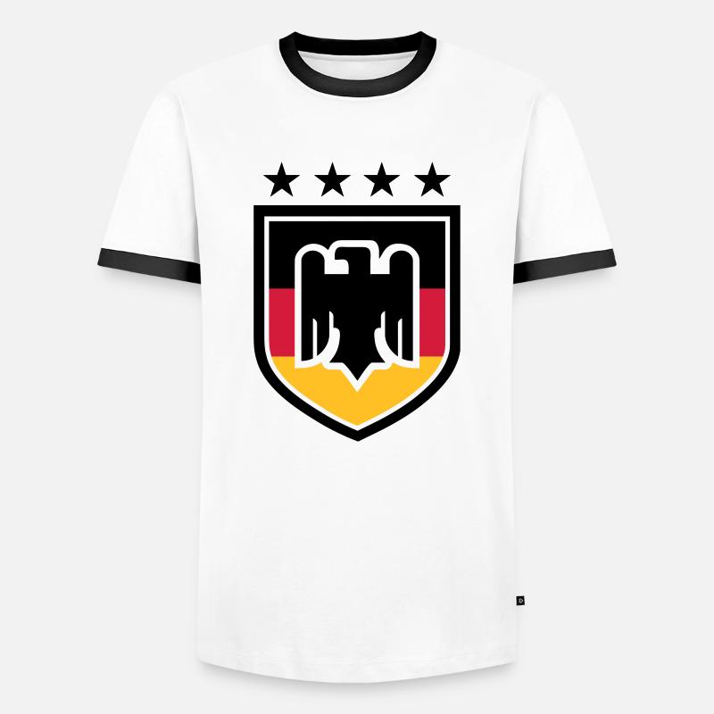 Germany Eagle Badge 02 - Men's Ringer Shirt - white/black