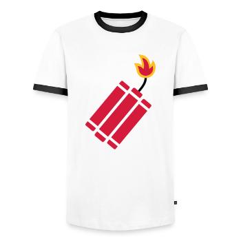 Bombe dynamite - T-shirt contrasté Homme - blanc/noir - Devant - AI Model Female 172 light (172cm) & AI Model Male 178 dark (178cm)