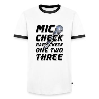 Mic Check Baby Check One Deux Trois - T-shirt contrasté Homme - blanc/noir - Devant - AI Model Female 172 light (172cm) & AI Model Male 178 dark (178cm)