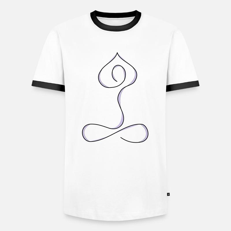 Yoga posture - Men's Ringer Shirt - white/black