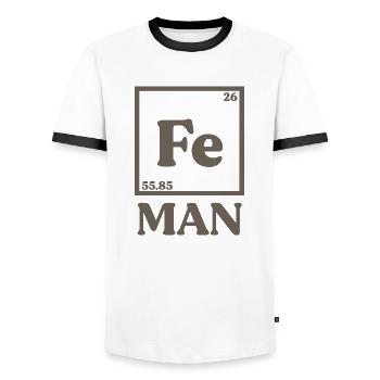 Chimie Iron Man - T-shirt contrasté Homme - blanc/noir - Devant - AI Model Female 172 light (172cm) & AI Model Male 178 dark (178cm)
