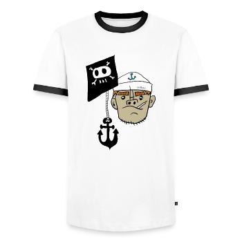 Matros St pauli - Männer Kontrast-T-Shirt - Weiß/Schwarz - Vorne - AI Model Female 172 light (172cm) & AI Model Male 178 dark (178cm)
