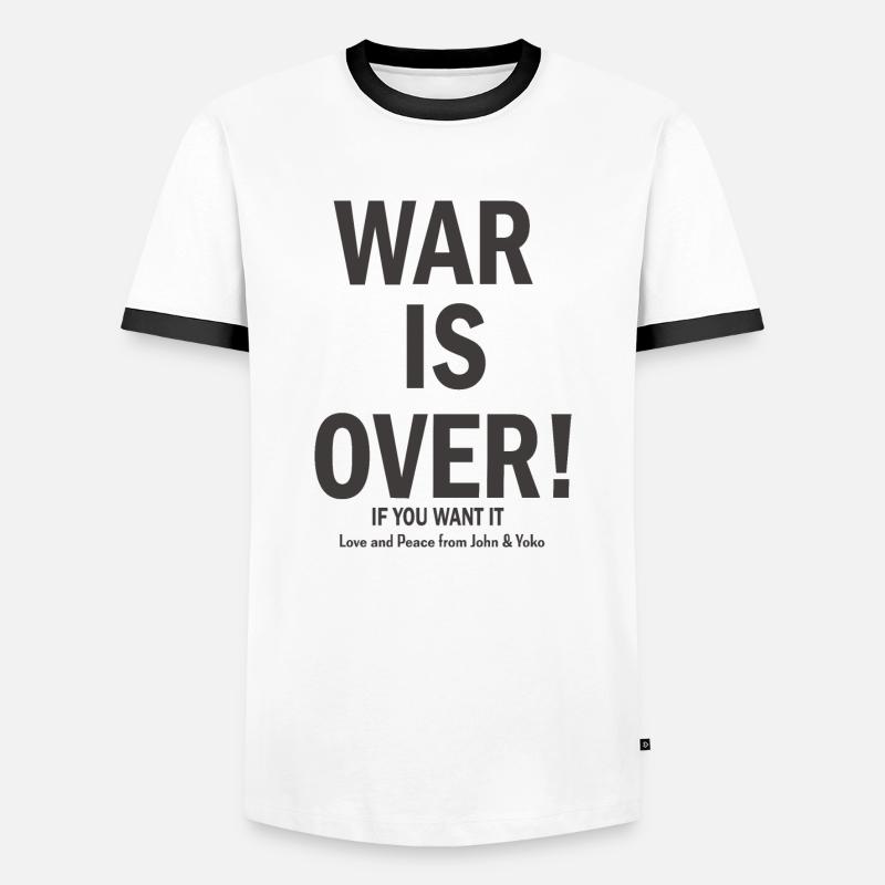 War is over - Men's Ringer Shirt - white/black
