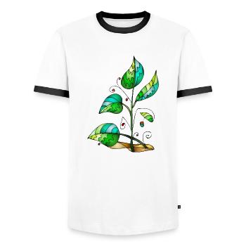 Liste - Männer Kontrast-T-Shirt - Weiß/Schwarz - Vorne - AI Model Female 172 light (172cm) & AI Model Male 178 dark (178cm)